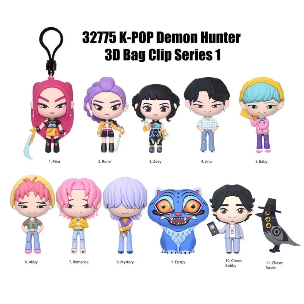 K-Pop Demon Hunters Series 1 Figural Bag Clip Complete Set 11 Figures Monogram